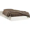 Image de vidaXL Cadre de lit Blanc 120x190 cm Petit double Bois massif