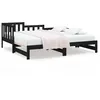 Image de vidaXL Lit coulissant Noir 2x(90x190) cm Bois de pin massif