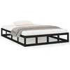 Image de vidaXL Cadre de lit Noir 120x190 cm Petit double Bois massif