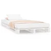 Image de vidaXL Cadre de lit Blanc 90x190 cm Bois de pin massif Simple