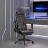 Image de vidaXL Chaise de jeu de massage avec repose-pied Noir&Gris Similicuir