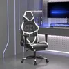 Image de vidaXL Chaise de jeu de massage avec repose-pied Noir&Blanc Similicuir