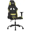 Image de vidaXL Chaise de jeu de massage Noir et vert clair Tissu
