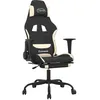 Image de vidaXL Fauteuil de jeu pivotant avec repose-pied Noir et crÃ¨me Tissu
