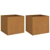 Image de Vidaxl JardiniÃ¨res 2 Pcs Gris 42x40x39 Cm Acier Corten
