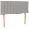Image de TÃªte de lit 100 x 5 x 78/88 cm, rÃ©glable, tissu gris clair, pieds en bois