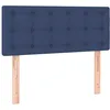 Image de TÃªte de lit 90 x 5 x 78/88 cm, rÃ©glable, tissu bleu, pieds en bois