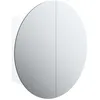 Image de Armoire de Salle de Bain Murale avec Miroir Rond & LED Blanc 47x47x17,5 cm