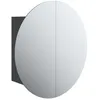 Image de vidaXL Armoire de salle de bain miroir rond et LED Noir 47x47x17,5 cm