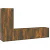 Image de vidaXL Ensemble de meubles TV 3 pcs ChÃªne fumÃ© Bois d'ingÃ©nierie