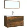 Image de vidaXL Meubles de salle de bain ChÃªne fumÃ© Bois d'ingÃ©nierie