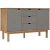 Image de vidaXL Buffet OTTA Marron et gris 113,5x43x73 cm Bois massif pin