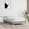 Image de Cadre de Lit avec Base Ã  Lattes Pieds Solides Tissu Gris 90x190 cm
