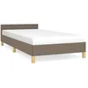 Image de vidaXL Cadre de lit avec tÃªte de lit Taupe 90x190 cm Tissu