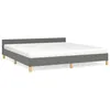Image de vidaXL Cadre de lit avec tÃªte de lit Gris foncÃ© 160 x 200 cm Tissu