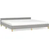 Image de vidaXL Cadre de lit avec tÃªte de lit Gris clair 200x200 cm Tissu