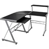 Image de vidaXL Bureau d'ordinateur d'angle Noir 132x112x99cm Bois d'ingÃ©nierie