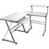 Image de vidaXL Bureau d'ordinateur d'angle Blanc 132x112x99 cm Bois ingÃ©nierie