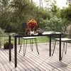 Image de vidaXL Table Ã  dÃ®ner de jardin Noir 200x100x74cm Acier et verre trempÃ©