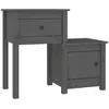 Image de vidaXL Table de chevet Gris 79,5x38x65,5 cm Bois de pin massif