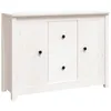 Image de vidaXL Buffet Blanc 100x35x74 cm Bois massif de pin