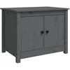 Image de vidaXL Table basse Gris 71x49x55 cm Bois massif de pin