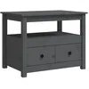 Image de vidaXL Table basse Gris 71x49x55 cm Bois massif de pin