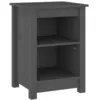Image de vidaXL Table de chevet Gris 40x35x55 cm Bois de pin solide