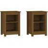 Image de vidaXL Tables de chevet 2 pcs Marron miel 40x35x55 cm Bois pin massif