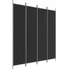 Image de vidaXL Cloison de sÃ©paration 4 panneaux Noir 200x220 cm Tissu