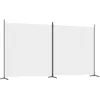 Image de vidaXL Cloison de sÃ©paration 2 panneaux Blanc 348x180 cm Tissu