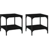 Image de vidaXL Tables d'appoint 2 pcs Noir 40x40x40 cm Bois d'ingÃ©nierie