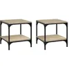 Image de vidaXL Tables d'appoint 2 pcs ChÃªne sonoma 40x40x40 cm Bois ingÃ©nierie