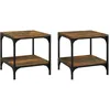 Image de vidaXL Tables d'appoint 2 pcs ChÃªne fumÃ© 40x40x40 cm Bois d'ingÃ©nierie