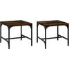 Image de vidaXL Tables d'appoint 2 pcs ChÃªne fumÃ© 40x40x35 cm Bois d'ingÃ©nierie