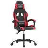 Image de vidaXL Chaise de jeu pivotante Noir et rouge Similicuir