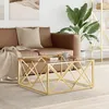 Image de Vidaxl Table Basse 80x80x40 Cm Acier Inoxydable Et Verre