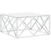 Image de vidaXL Table basse argentÃ© 80x80x40 cm acier inoxydable et verre