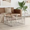 Image de Vidaxl Table Basse 80x80x40 Cm Acier Inoxydable Et Verre