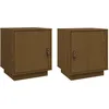 Image de vidaXL Tables de chevet 2pcs Marron miel 40x34x45cm Bois de pin massif