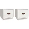 Image de vidaXL Tables de chevet 2 pcs Blanc 40x34x35 cm Bois de pin massif