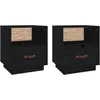 Image de vidaXL Tables de chevet 2 pcs Noir 40x34x45 cm Bois de pin massif