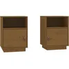 Image de vidaXL Tables de chevet 2pcs Marron miel 40x34x55cm Bois de pin massif