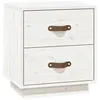 Image de vidaXL Table de chevet Blanc 40x34x45 cm Bois de pin massif