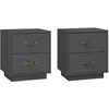 Image de vidaXL Tables de chevet 2 pcs Gris 40x34x45 cm Bois de pin massif