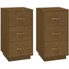 Image de vidaXL Tables de chevet 2pcs Marron miel 40x40x75cm Bois de pin massif