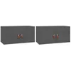 Image de vidaXL Armoires murales 2 pcs Gris 60x30x30 cm Bois de pin massif