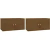 Image de vidaXL Armoires murales 2 pcs Marron miel 60x30x30 cm Pin massif