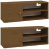 Image de vidaXL Armoires murales 2 pcs Marron miel 80x30x30 cm Pin massif