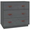 Image de vidaXL Buffet Gris 80x40x75 cm Bois massif de pin
